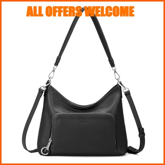 Genuine Leather Hobo Bag with RFID Wallet Anti Theft Crossbody Shoulder